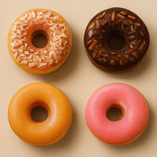DINO sample for the prompt: a photo of four donuts