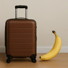 DINO sample for the prompt: a photo of a suitcase left of a banana